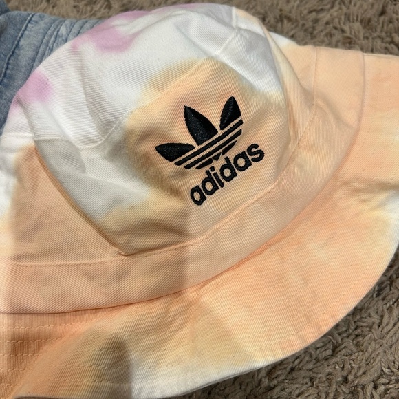 adidas Tie-Dye and Denim Bucket Hat Set - Pink, Peach, Blue - Picture 2 of 4
